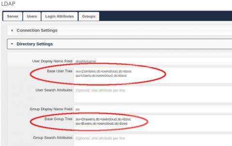 Specific LDAP bases for Users and groups